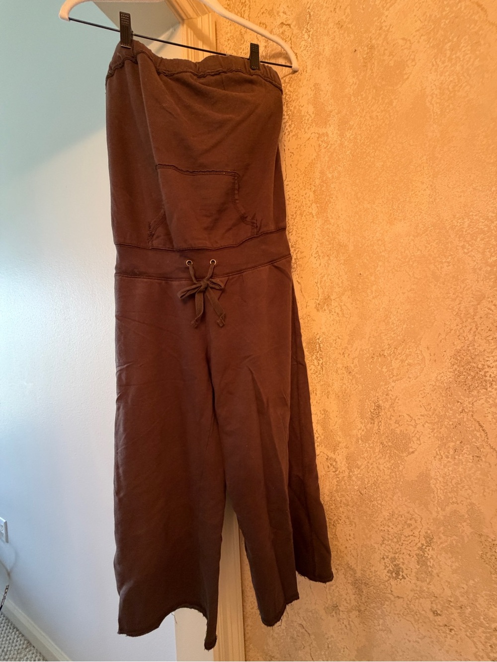 Mossimo Supply Co. Strapless Brown Romper with Drawstring Waist